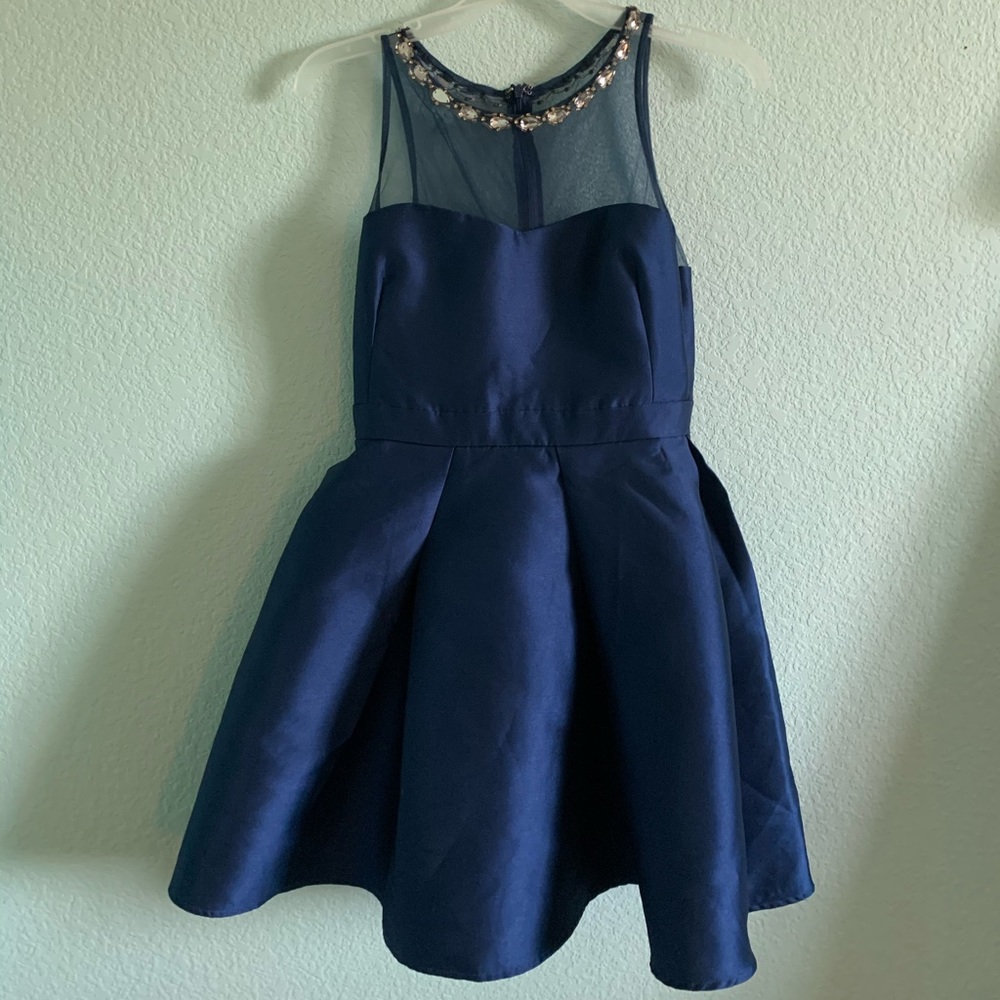 Royal Blue Dress with Mockneck